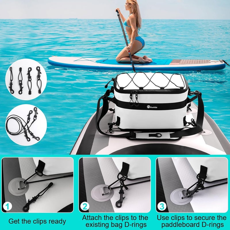 FunVZU Paddle Board Cooler - Waterproof SUP Cooler Bag for Stand Up Paddle Board and Kayak - Leakproof Inflatable Cooler for SUP Accessories - Essential Paddleboard Accessory for Water Storage - Image 5